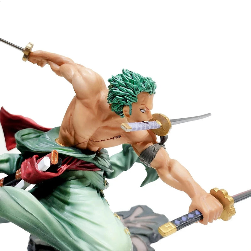 Hot One Piece 10cm Anime Figure GK Roronoa Zoro Three-blade Sa-maximum Manga Anime Statue Action Figure Collection Model Kid Toy