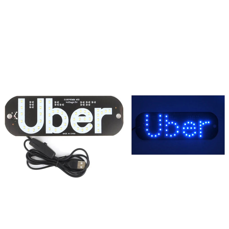 12V LED Car For UBER Cab Indicator Lamp Windscreen Sign Windshield Light Brightness Lamp Signal Lamp Decoration Light Car Lights