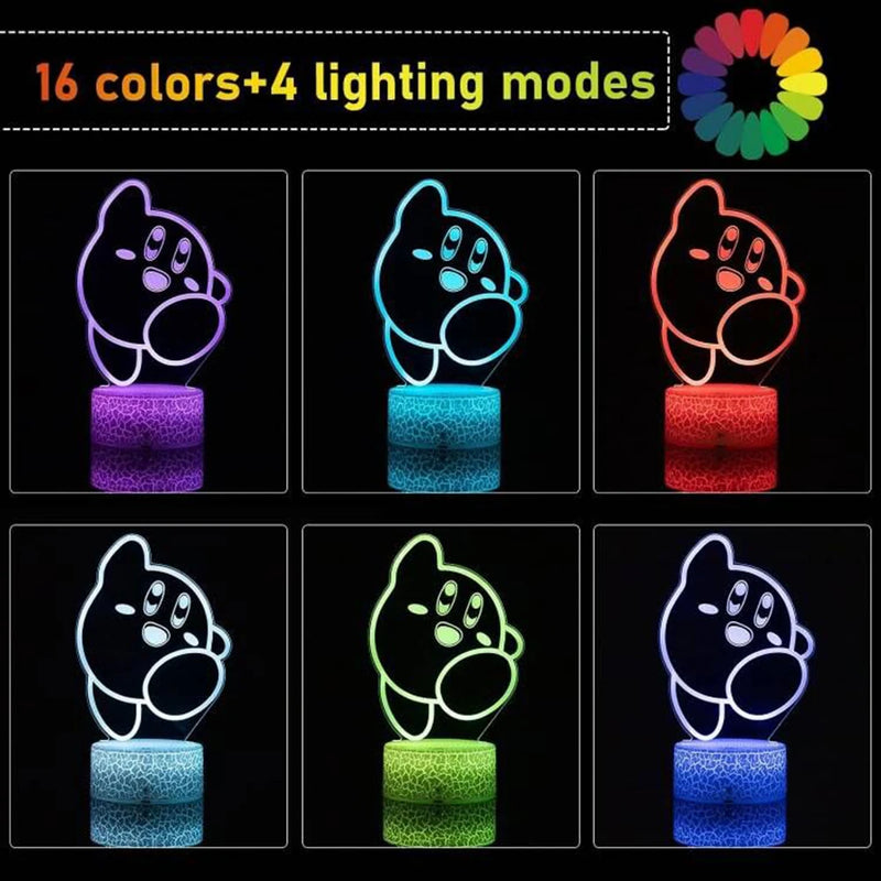 Kirby Light 3D Night Lamp Touch Sensor Atmosphere Lamp Bedroom Bedside Table Lamp Anime Figures Gift for Children Toy