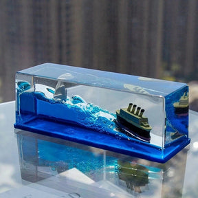 Fluid Liquid Drift Floating Boat Creative Ship Bottle Desktop Living Room Decoration Christmas Decoration Fluid Liquid Ship Birt