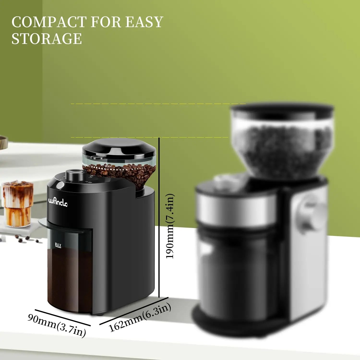 Electric Coffee Grinder Adjustable Burr Mill Coffee Bean Grinding with 28 Grind Settings for French Press Drip Espresso Coffee