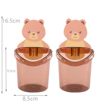 Bear Storage Cup Wall Mount Toothbrush Toothpaste Cup Holder Case Storage Cup Rack Stand Child Home Bathroom Accessories