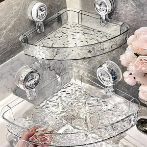 Shower Room Suction Cup Bathroom Storage Shelf Basket Home Storage Organizer Shelf Decorative Easy Install