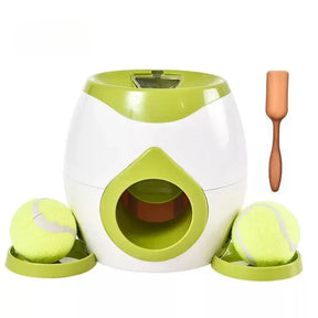 2-in-1 Pet Interactive Toy Dog Tennis Throwing Training Reward Machine Fun Feeding Machine Automatic Feeder Pet Supplies