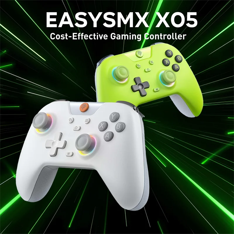 EasySMX X05 Wireless Gamepad Bluetooth Gaming Controller Compatible with PC/Phone/Switch/ Steam Gamer, RGB Light, Hall Effect