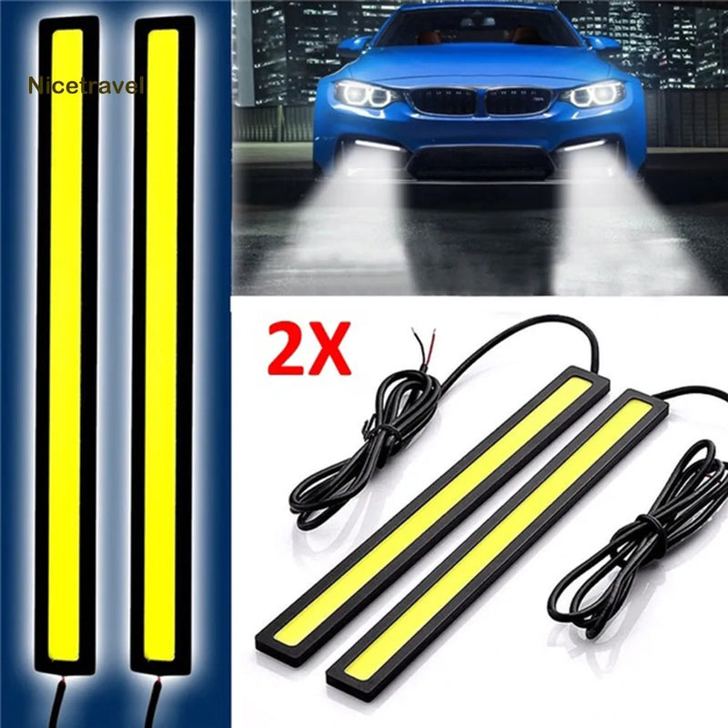 2Pcs 17cm Automotive Exterior Decorative Lights Waterproof LED Cob Light Stripe For Car / Racing / Daytime / Fog Big Deal