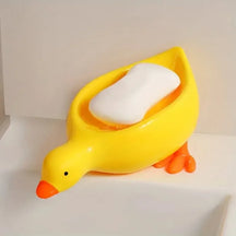 Soap Tray Self-Draining Soap Rack Cute Duck-Shaped Creative Rack for Shower Bathroom Kitchen Tub Sink Tray Bracket Bathroom