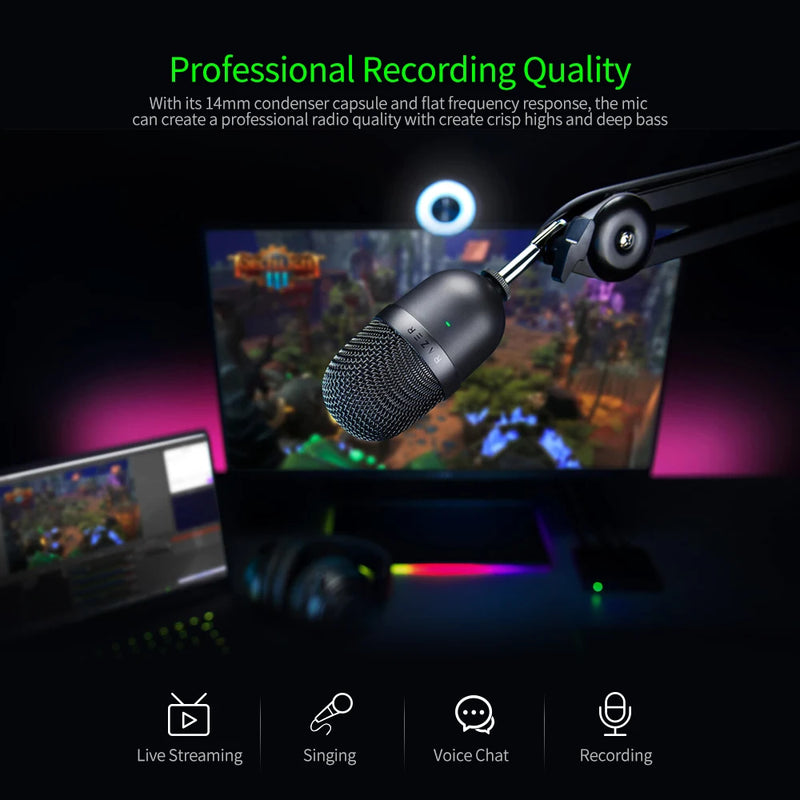 2024 New Razer Seiren Mini Microphone USB Microphone Ultra-compact Condenser Streaming Microphone Mic