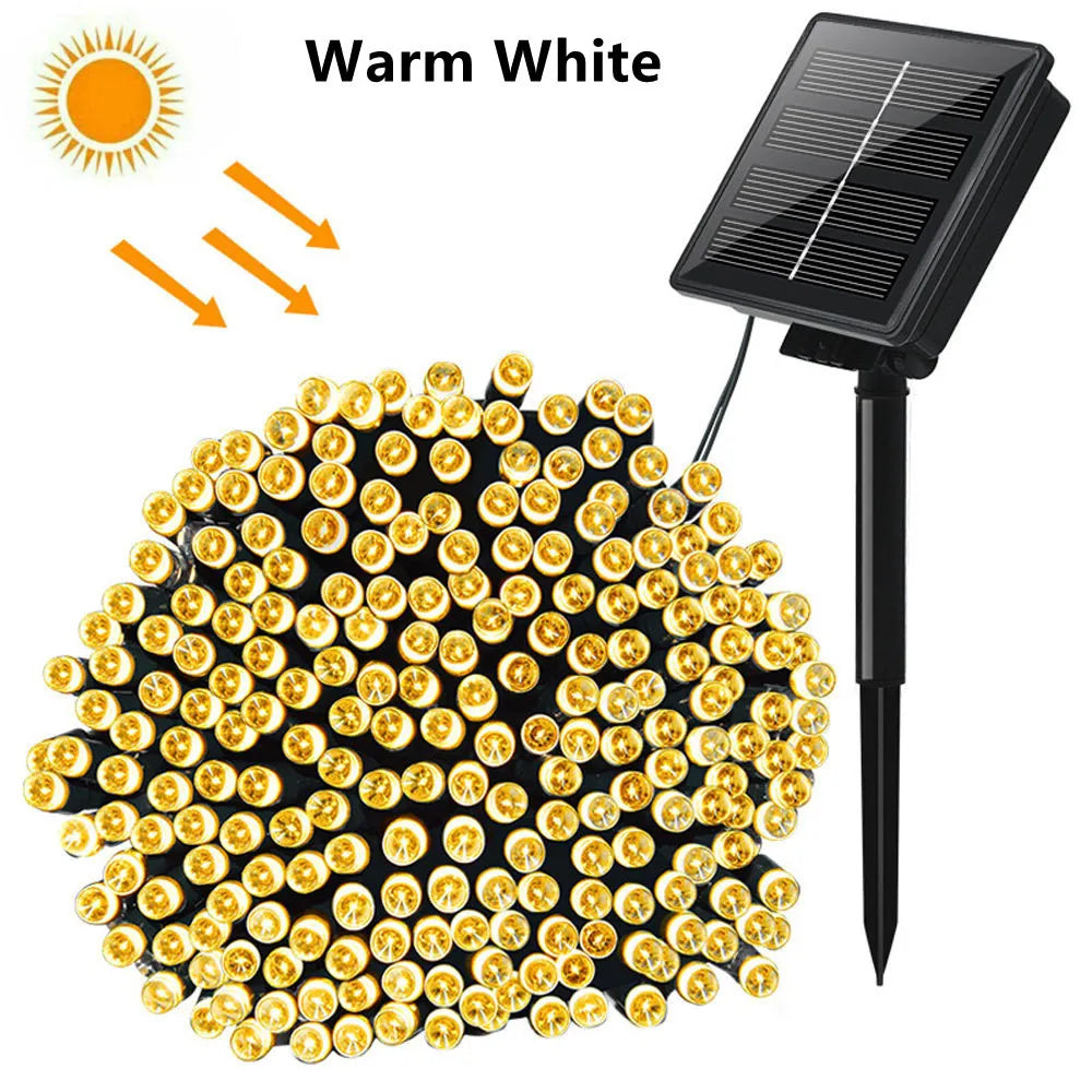 23-39ft LED Solar Light 50-100 Lights Outdoor Waterproof Fairy Garland Lights Christmas Party Halloween Decorations Solar Lights