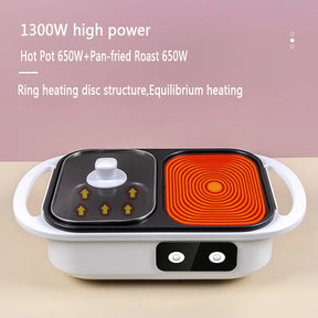 Electric Hot Pot Household Mandarin Duck Multi-function All-in-One Electric Cooking Cooker 220V Househould Non-stick Cooking