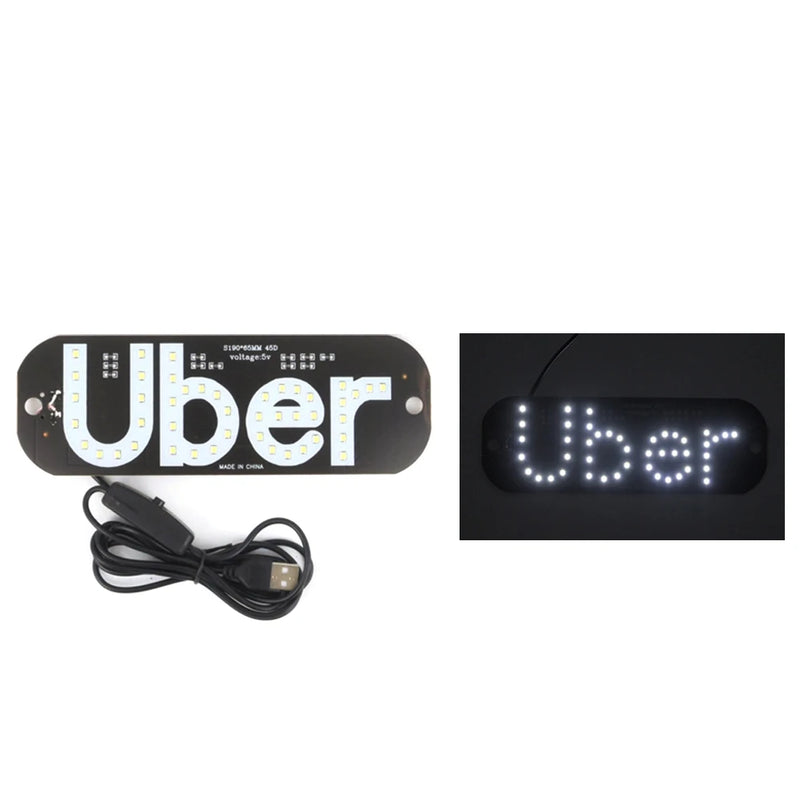 12V LED Car For UBER Cab Indicator Lamp Windscreen Sign Windshield Light Brightness Lamp Signal Lamp Decoration Light Car Lights