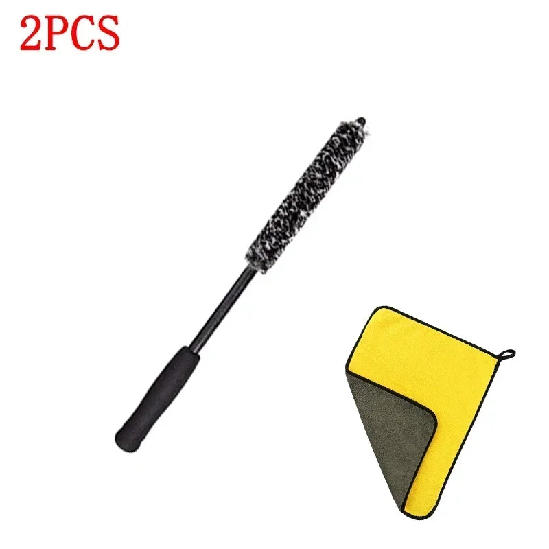 Car Universal Wheel Wash Brush Set Car Tire Rim Cleaning Tools Motorcycle Wheel Wash Brush Auto Detailing Washing Accessories