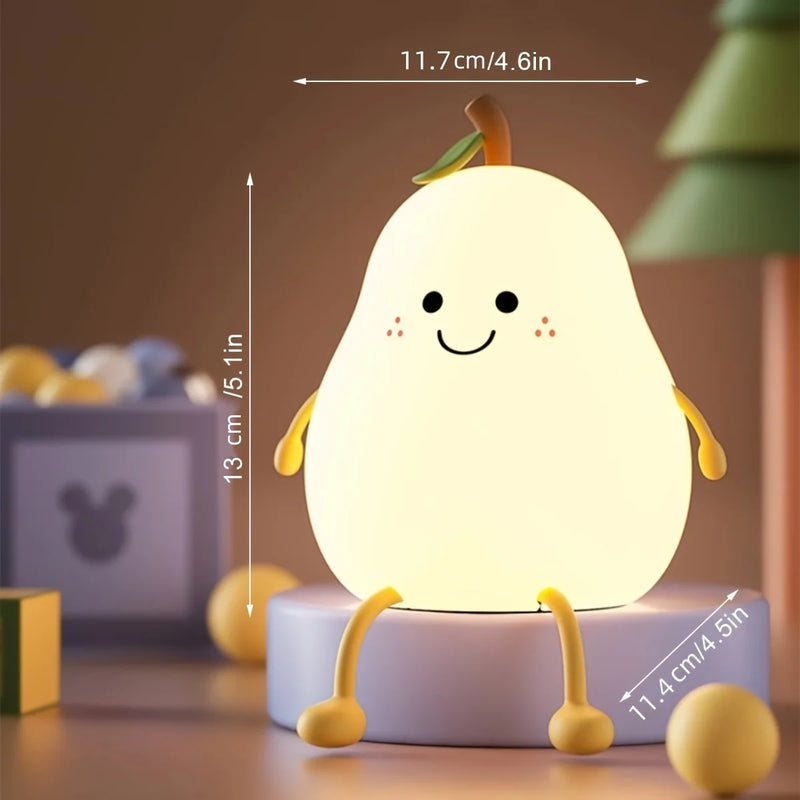 Yali Night Light Bedroom Sleep Light Bedhead Silicone Light No Distinction Pear Tap Light USB Rechargeable Atmosphere Light