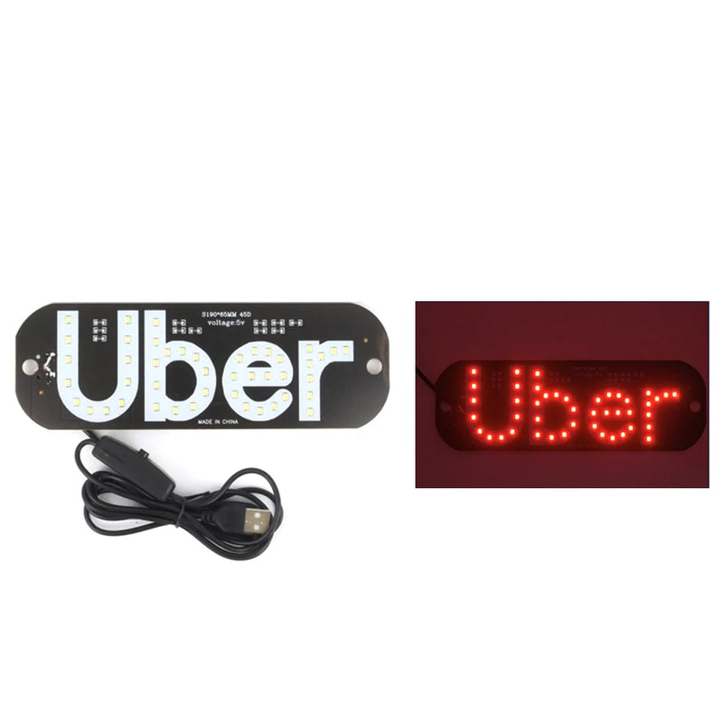 12V LED Car For UBER Cab Indicator Lamp Windscreen Sign Windshield Light Brightness Lamp Signal Lamp Decoration Light Car Lights