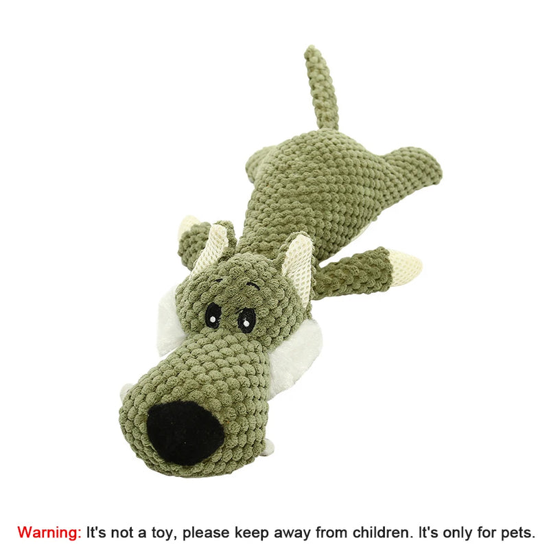 1/3 Pcs Large Dog Toy Bite-Resistant Sound Plush Toy Lion Wolf Elephant Cartoon Pet Toy Squeaky Dog Toy For Small & Medium Dogs