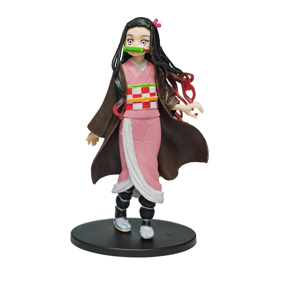 Anime Kamado Tanjirou Nezuko Demon Slayer Figure Action Figures PVC Model Toys Zenitsu Figurine Inosuke Kimetsu No Yaiba Figura