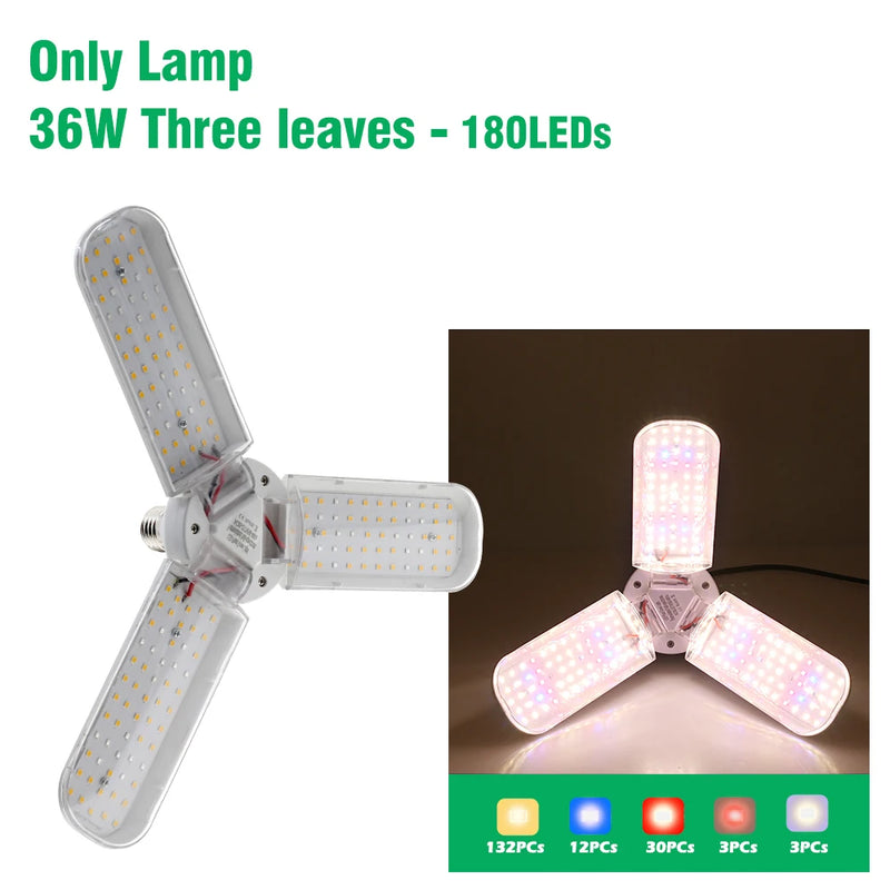 Full Spectrum SMD2835 Bulb Grow Light E27 Foldable Phyto Lamp for Indoor Plants Bloom Flowering Grow lamp Garden