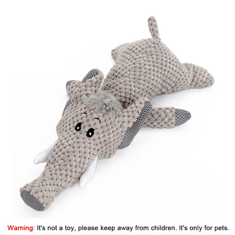 1/3 Pcs Large Dog Toy Bite-Resistant Sound Plush Toy Lion Wolf Elephant Cartoon Pet Toy Squeaky Dog Toy For Small & Medium Dogs