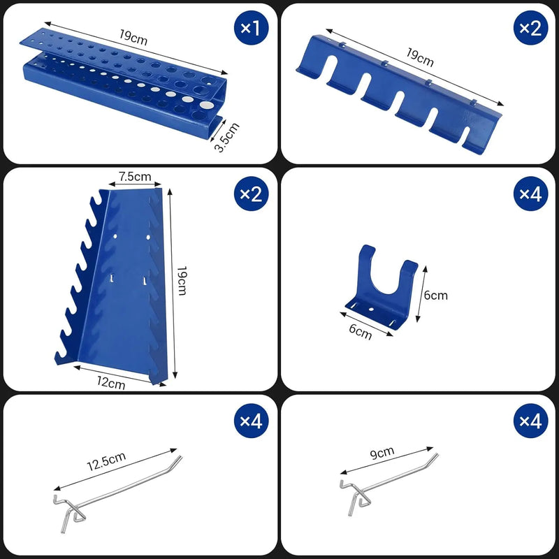 117x55cm Metal Pegboard Wall Organizer with Hooks 17PCS Kit, Garage Storage Bins, and Panel Tool Organizer Pegboard Wall Control