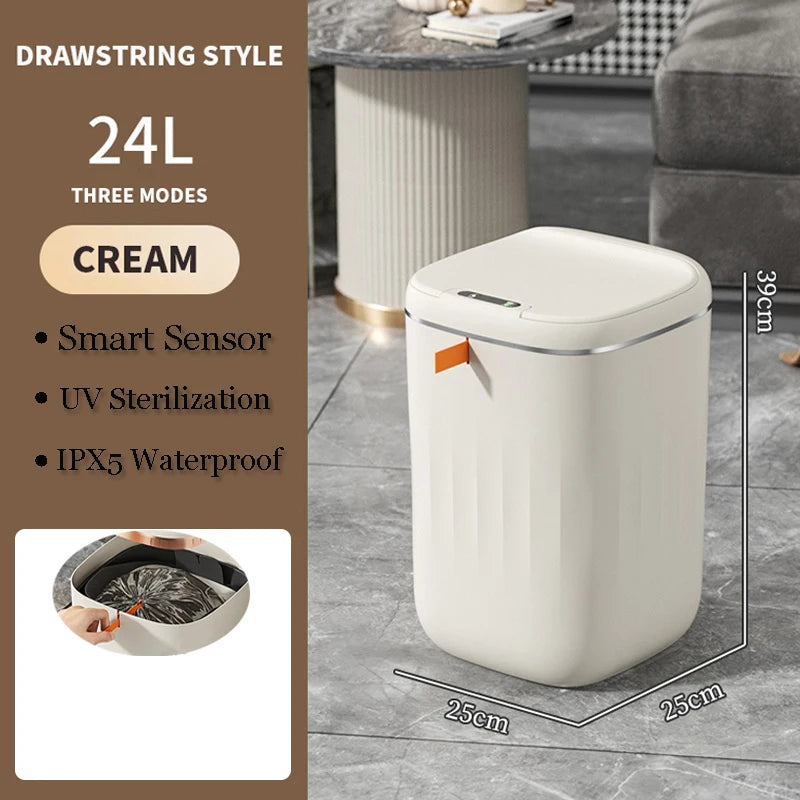 24L Smart Sensor Trash Can Bathroom Electronic Garbage Bucket Automatic Intelligent Sensor Dustbin For kitchen Toilet Wastebaske