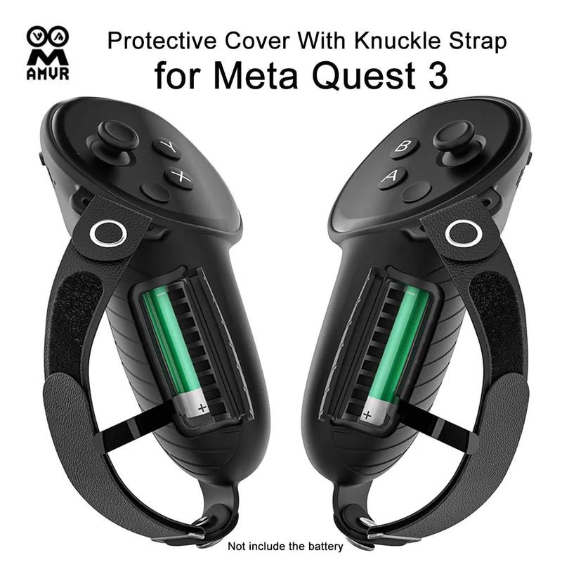 For Meta Quest 3 Controller Grips Handle Protector Silicone Protective Cover With Knuckle Strap VR Accessories