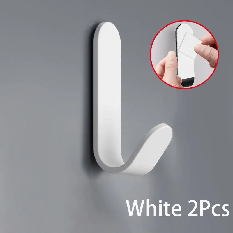 Multi-purpose Wall Organizer Hook Behind-door Key Cloth Hanger Hook Bathroom Robe Towel Holder Rack Kitchen Hardware Shelf Hook