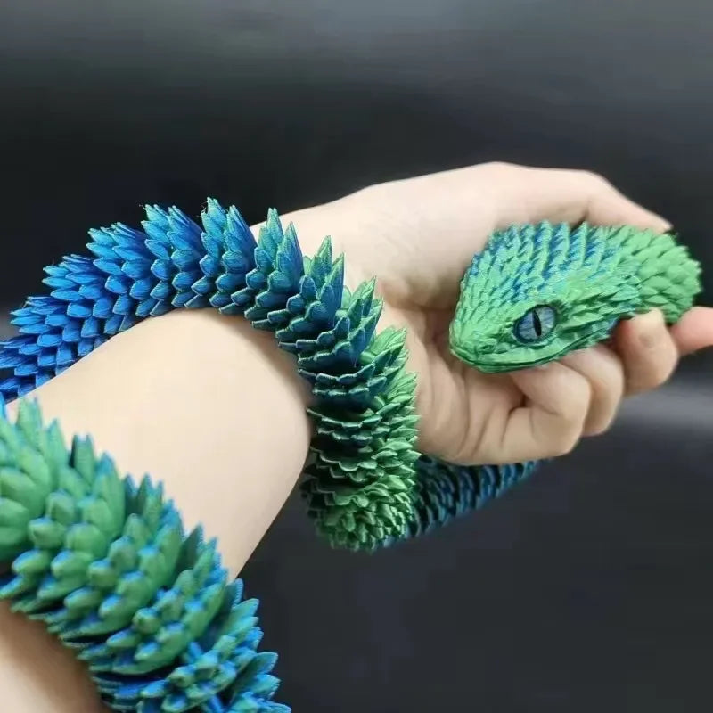 3D Printed Snake Movable Joint Fidget Toy Figurine Simulation Snake Office Desktop Ornament 2025 New Year Gifts Crafts Gift