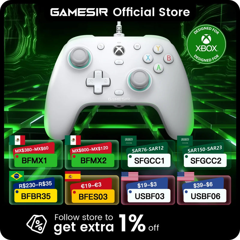 GameSir G7 SE Xbox Gaming Controller Wired Gamepad for Xbox Series X, Xbox Series S, Xbox One, with Hall Effect Joystick