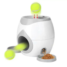 2-in-1 Pet Interactive Toy Dog Tennis Throwing Training Reward Machine Fun Feeding Machine Automatic Feeder Pet Supplies