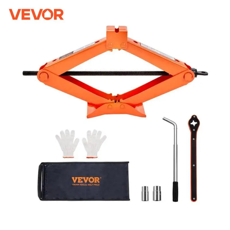 VEVOR Scissor Jack 2.5 Ton/5512 lbs Scissor Car Jack 3.7"-17.1" Lifting Range Scissor Lift Jack Portable Tire Jack for Car Truck