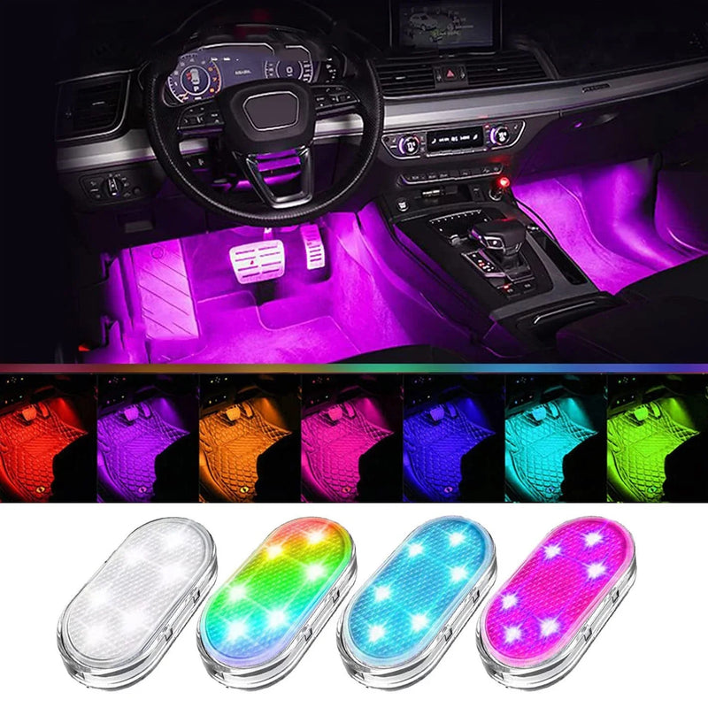 Wireless Led Lights for Car Interior, Car Led Lights Interior, USB Rechargeable Automotive Neon Accent Light