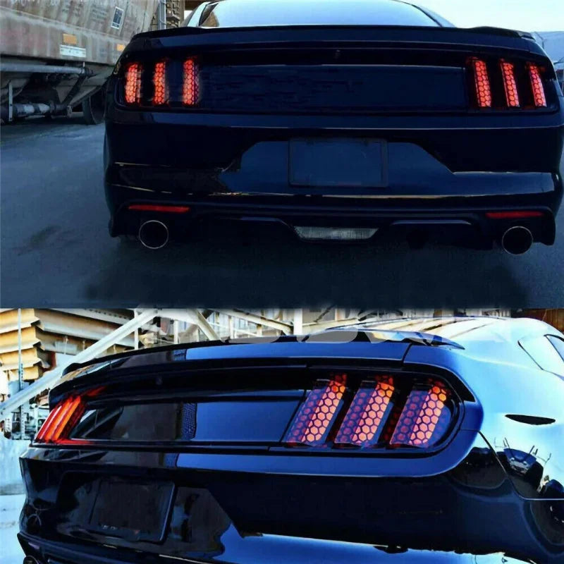 Car Rear Tail Light Lamp Stickers Universal Automotive Black Honeycomb Taillight Cover DIY Fog Light Smoke Film Decal Sticker