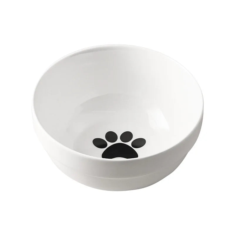 500ML Pet Ceramic Bowl Kitten Puppy Ceramic Bowl Water Feeder Cat Food Feeding Dish Dispenser with Raised Stand Cat Accessories