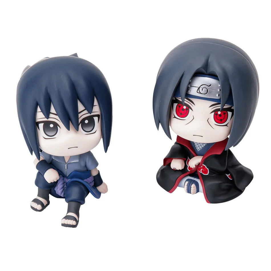 9cm Naruto Anime Figure Naruto Kakashi Action Figure Q Version Kawaii Sasuke Itachi Figurine Car Decoration Collection Model Toy