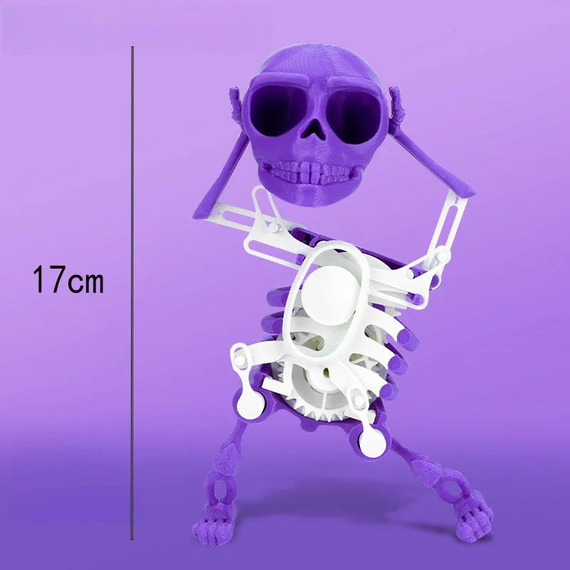 New 3D Dance Skull Swinging Decompression Skull Head Trick Toy Skull Man Clockwork Decoration Halloween Toy