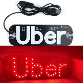 ZN Light Sign for Car with USB Plug 12V Charge, Blue Glowing, 7.4" Car LED Light Sign for Easy Nighttime Passenger Location