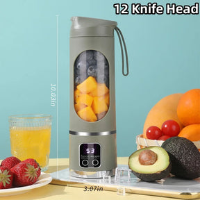 2024 New Household Charging MINI Crushed Ice Electric Juicer Powerful Motor 450ML Large Capacity Digital Display Juice Cup