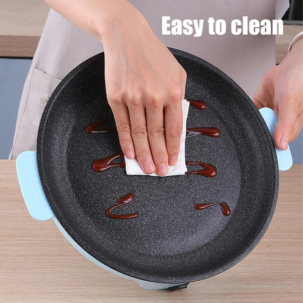 220V Multifunction Electric Frying Pan Skillet Non-Sticky Grill Fry Baking Roast Pan Cooker Barbecue Cooking Kitchen Tool