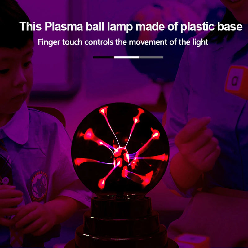 Touch sensitive plasma ball lamp - USB powered static electricity lamp for gatherings, home decoration, and science education