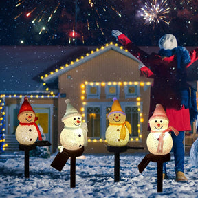 2024 New Christmas Snowman Decoration Light LED Solar Lights Outdoor Waterproof Post Lamp Garden Lawn Landscape Nightlight