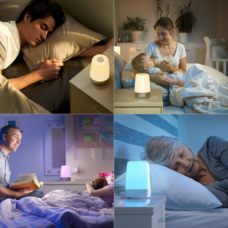 Sunrise Alarm Clock Wake up LED Night Light with Sunrise Simulation Dimmable Ambient Touch Bedsides Lamp 6 RGB Color for Bedroom