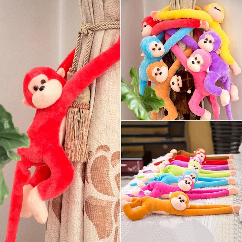 New Color Long Arm Monkey Plush Stuffed Doll Kids Cute Animal Plush Toys Creative Curtain Doll Hanging Monkey Decorative Gifts