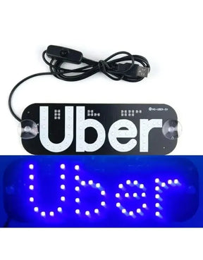 ZN Light Sign for Car with USB Plug 12V Charge, Blue Glowing, 7.4" Car LED Light Sign for Easy Nighttime Passenger Location