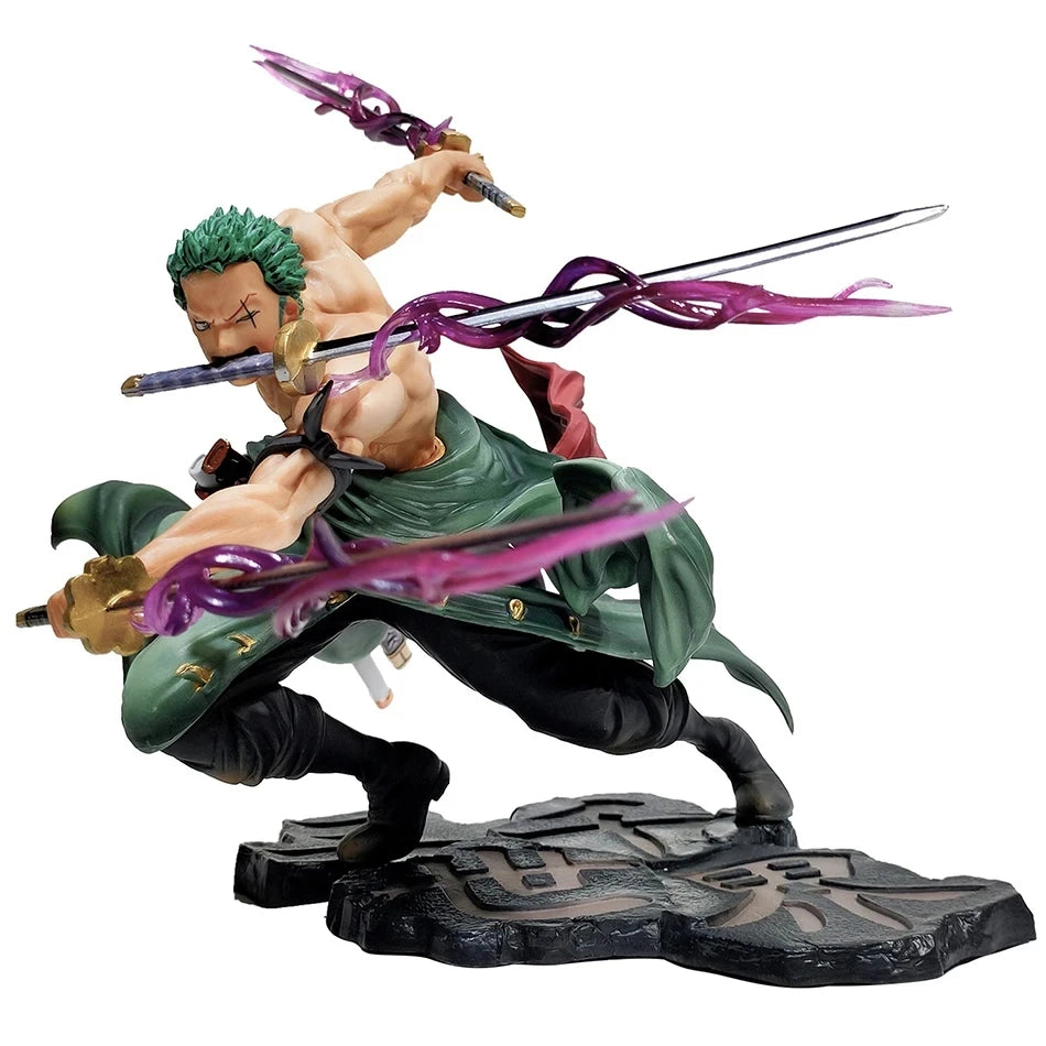 Hot One Piece 10cm Anime Figure GK Roronoa Zoro Three-blade Sa-maximum Manga Anime Statue Action Figure Collection Model Kid Toy