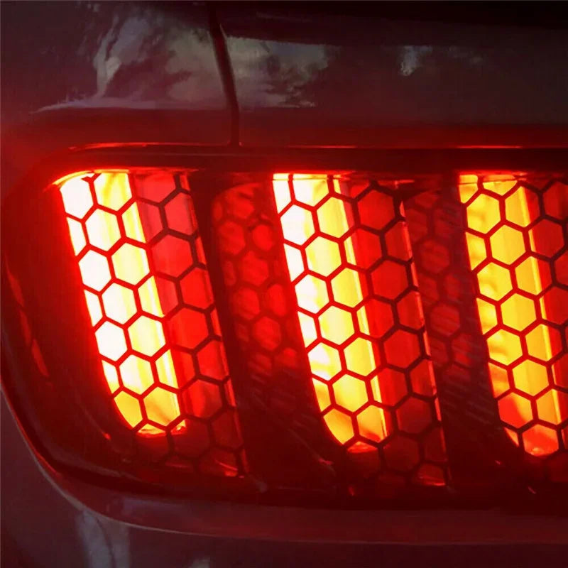 Car Rear Tail Light Lamp Stickers Universal Automotive Black Honeycomb Taillight Cover DIY Fog Light Smoke Film Decal Sticker