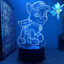 Dog Patrol 3D Night Light Touch Remote Control 16 Colors Auto Gradient LED Night Light Home Decoration Christmas Kids Gift