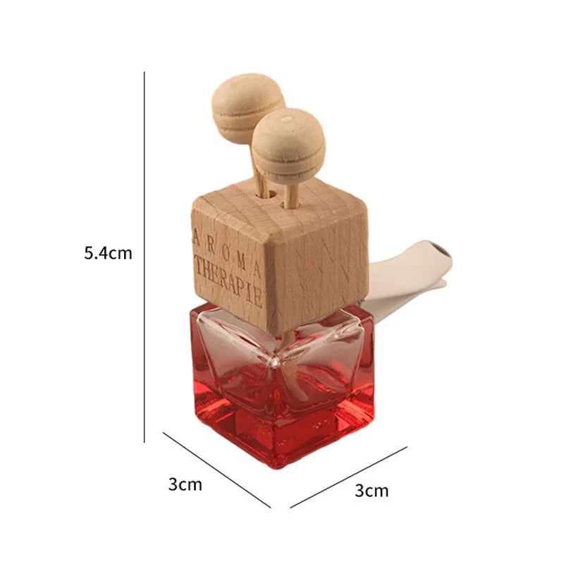 Car Perfume Bottle Square Seat Glass Aromatherapy Bottle With Air Conditioning Outlet Clip Car Interior Ornaments