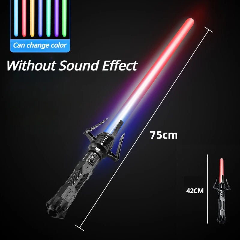 Telescopic Sword 75cm RGB Light Saber 2 In 1 7-Color/1 Color Lightsaber for 3+ Kids Laser Sword Toy Party Glow Swords Coser Toy