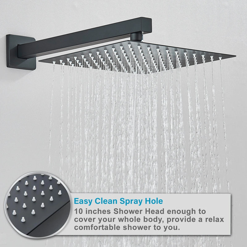 Concealed Shower System with 10 Inch Rain Shower and Handheld Spray Bathroom Luxury Rain Shower Faucet Set