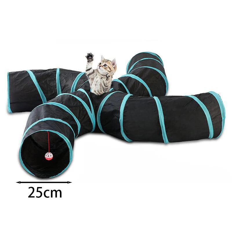 Cat Rattle Paper Tunnel Cat Toys Pet Crinkle Tunnel Cat Tent Tunnel Foldable Cat Toy Small Pet Cat Polyester Cotton